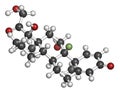 Dexamethasone glucocorticoid drug. Steroid drug with anti-inflammatory and immunosuppressant properties.