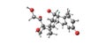 Dexamethasone molecular structure isolated on white