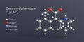 dexmethylphenidate molecule 3d rendering, flat molecular structure with chemical formula and atoms color coding Royalty Free Stock Photo