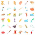 Dexterity icons set, cartoon style