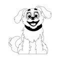 Dexterously puppy in a energize shape, momentous for children's coloring books. Cartoon style, Vector Illustration