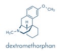 Dextromethorphan cough suppressant drug antitussive molecule. Skeletal formula. Royalty Free Stock Photo