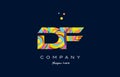 df d f colorful alphabet letter logo icon template vector