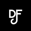 DF letter logo design on black background. DF creative initials letter logo concept. df letter design. DF white letter design on Royalty Free Stock Photo