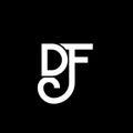 DF letter logo design on black background. DF creative initials letter logo concept. df letter design. DF white letter design on Royalty Free Stock Photo