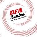 DFA Baseball. Baseball Stitch Swirl. Vector illustration on white Royalty Free Stock Photo
