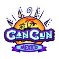 Cancun Mexico Vector Icon, Emblem Design Royalty Free Stock Photo