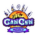 Cancun Mexico Vector Icon, Emblem Design