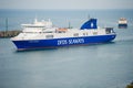 DFDS SEAWAYS ship OPTIMA entering Klaipeda harbour Royalty Free Stock Photo