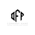 DFF letter logo design with polygon shape. DFF polygon and cube shape logo design. DFF hexagon vector logo template white and Royalty Free Stock Photo