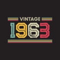 1963 vintage t shirt design vector, vintage design Royalty Free Stock Photo
