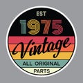 1975 vintage t shirt design vector, vintage design Royalty Free Stock Photo