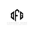 DFG letter logo design with polygon shape. DFG polygon and cube shape logo design. DFG hexagon vector logo template white and Royalty Free Stock Photo