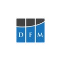 DFM letter logo design on WHITE background. DFM creative initials letter logo concept. DFM letter design