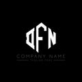 DFN letter logo design with polygon shape. DFN polygon and cube shape logo design. DFN hexagon vector logo template white and Royalty Free Stock Photo