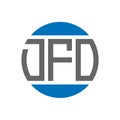 DFO letter logo design on white background. DFO creative initials circle logo concept. Royalty Free Stock Photo