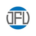 DFU letter logo design on white background. DFU creative initials circle logo concept Royalty Free Stock Photo