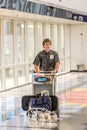 DFW airport - passengers in the Skylink station Royalty Free Stock Photo