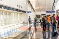 DFW airport - passengers in the Skylink station Royalty Free Stock Photo