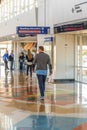 DFW airport - passengers in the Skylink station Royalty Free Stock Photo