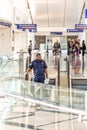 DFW airport - passengers in the Skylink station Royalty Free Stock Photo