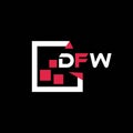 DFW creative minimalist letter logo. DFW unique vector initials alphabet letter logo design Royalty Free Stock Photo