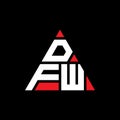 DFW triangle letter logo design with triangle shape. DFW triangle logo design monogram. DFW triangle vector logo template with red Royalty Free Stock Photo