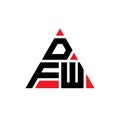 DFW triangle letter logo design with triangle shape. DFW triangle logo design monogram. DFW triangle vector logo template with red Royalty Free Stock Photo