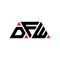 DFW triangle letter logo design with triangle shape. DFW triangle logo design monogram. DFW triangle vector logo template with red Royalty Free Stock Photo