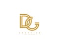 DG Letter Linked Outline Monogram Logo