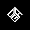 DGA letter logo design on black background. DGA creative initials letter logo concept. DGA letter design Royalty Free Stock Photo