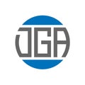 DGA letter logo design on white background. DGA creative initials circle logo concept Royalty Free Stock Photo