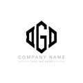 DGD letter logo design with polygon shape. DGD polygon and cube shape logo design. DGD hexagon vector logo template white and Royalty Free Stock Photo