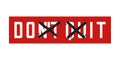 Don`t quit, do it - slogan for t shirt design on red sticker with crossed tape and safety pin.