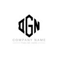 DGN letter logo design with polygon shape. DGN polygon and cube shape logo design. DGN hexagon vector logo template white and Royalty Free Stock Photo