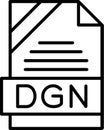 DGN Outline Vector Icon Royalty Free Stock Photo