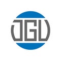 DGU letter logo design on white background. DGU creative initials circle logo concept. Royalty Free Stock Photo