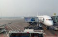 Dhaka Airport, Bangladesh - 04.06.2023: Bangladesh Biman\'s plane is on boarding it\'s passengers at the Dhaka interna