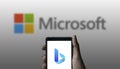 Dhaka, Bangladesh - 26 December 2023: Bing logo seen displayed on a smartphone. Bing is a search engine owned and operated by