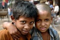 Dhaka, Bangladesh: Dhaka, Bangladesh: Two young boys in the streets of Sadarghat in Dhaka, Bangladesh Royalty Free Stock Photo