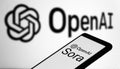 Dhaka, Bangladesh- 17 February 2024: OpenAI Sora AI logo displayed on smartphone