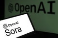 OpenAI Sora AI logo displayed on smartphone
