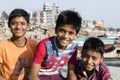 Dhaka, Bangladesh, February 24 2017: Three teenagers posing proudly