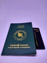 Dhaka, Bangladesh, 06 June 2020. Passport kept on white background with Priority pass to access International airport lounges in