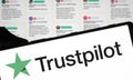 Dhaka, Bangladesh- 19 March 2024: Trustpilot logo is displayed on smartphone