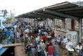 Dhaka, Bangladesh: People boarding a ferry at the dock at Sadarghat in Dhaka