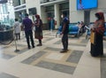 Dhaka,Bangladesh-07/07/2020:People maintaining distance on the line inside hospital while submitting their sample for corona test