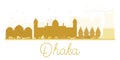 Dhaka City skyline golden silhouette.