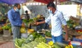 Dhaka Dhaka / Bangladesh - 22nd June, 2020: Temporary Fruit and Vegetable Market at Mohammadpur, Dhaka. During the Covid 19. asia