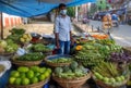 Dhaka Dhaka / Bangladesh - 22nd June, 2020: Temporary Fruit and Vegetable Market at Mohammadpur, Dhaka. During the Covid 19. asia